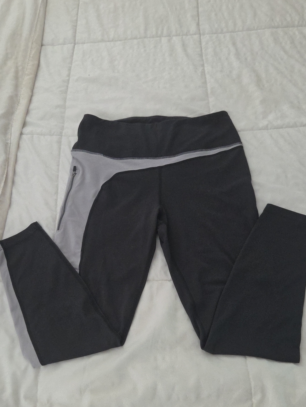 Nine West Black Leggings with Gray Side Panel